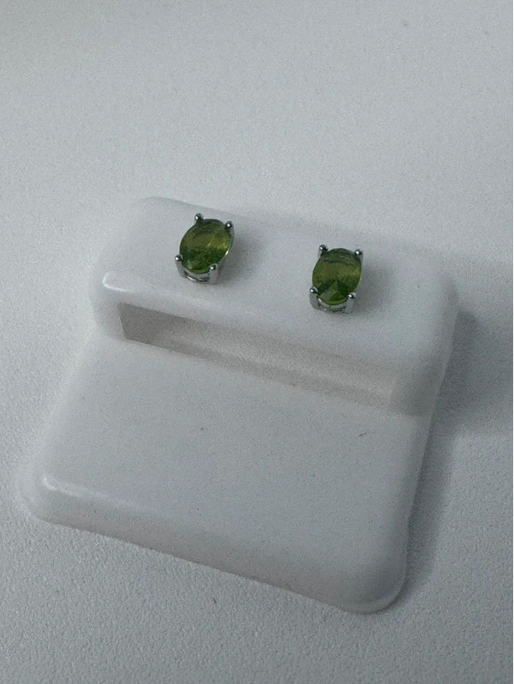 Green Cz earrings 925 stamped